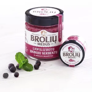 Medus su juodaisiais serbentais 30g.